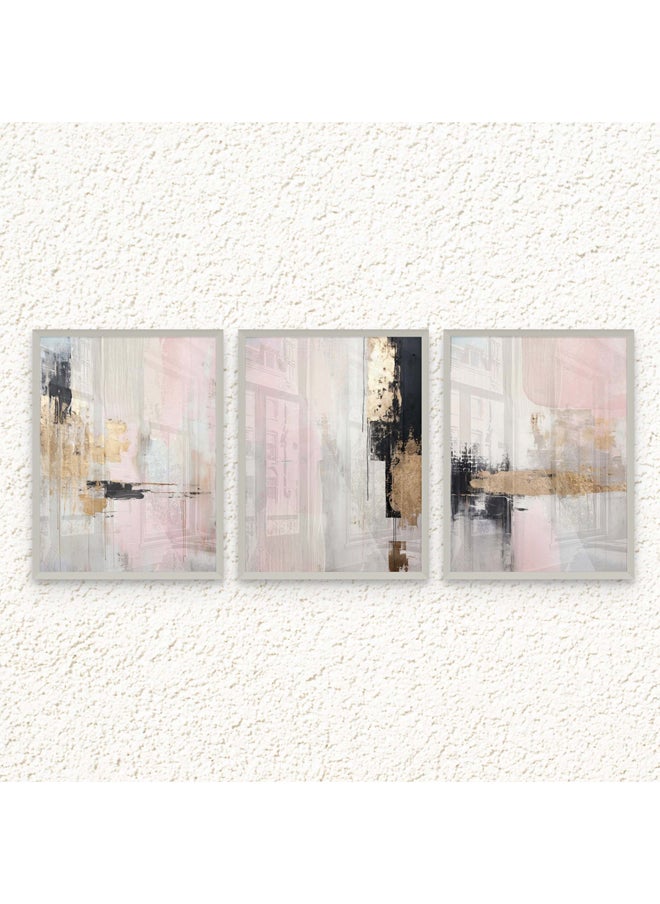 Art Decor Art Decor Framed Fine Art Set of 3 Abstract Modern Print Wall Art Vibrant Abstract at work Portrait Wall Décor for Home Living Room Bedroom Office Gifting  - Image 1