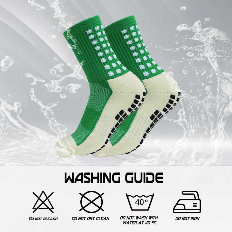 Yufree Men's Soccer Socks Anti Slip Non Slip Grip Pads for Football Basketball Sports Grip Socks, 4 Pair - Image 5