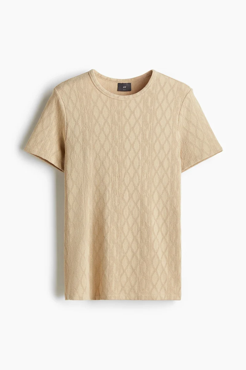 H&M Slim Fit Textured T-shirt