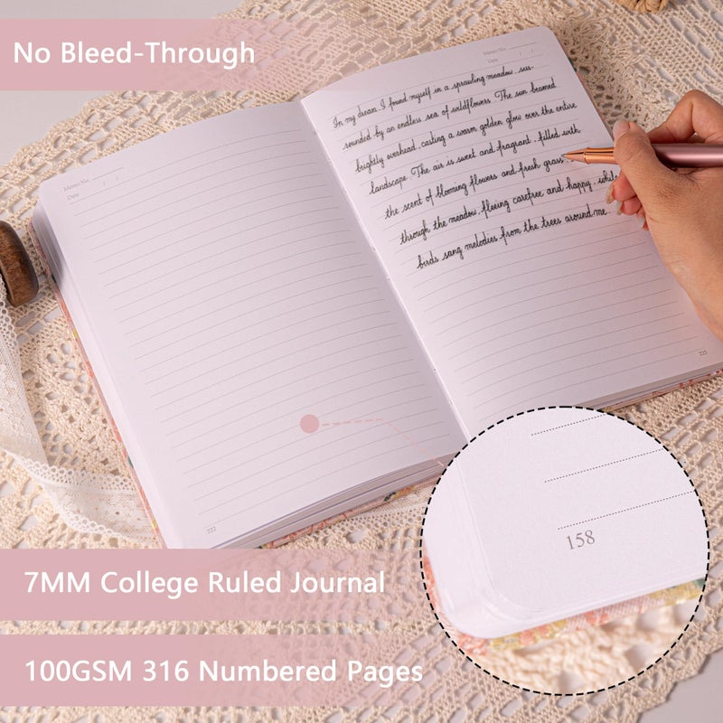 TIEFOSSI Lined Journal Notebook for Women Men, A5 Journals for Writing, 100gsm 316 College Ruled Pages, Thick Paper, Perfect for Office & Home School Supplies, 8.4 X 5.8 In - Image 4