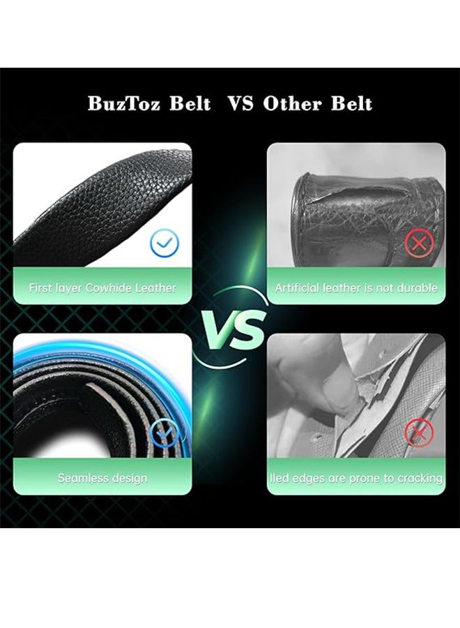 Men's Belts, Men's Ratchet Dress Belts With Automatic Buckle Business Cowhide Trouser Belts - Fits Jeans Casual Wear 120cm - Micro Adjustable Belts For All Occasions - Image 4