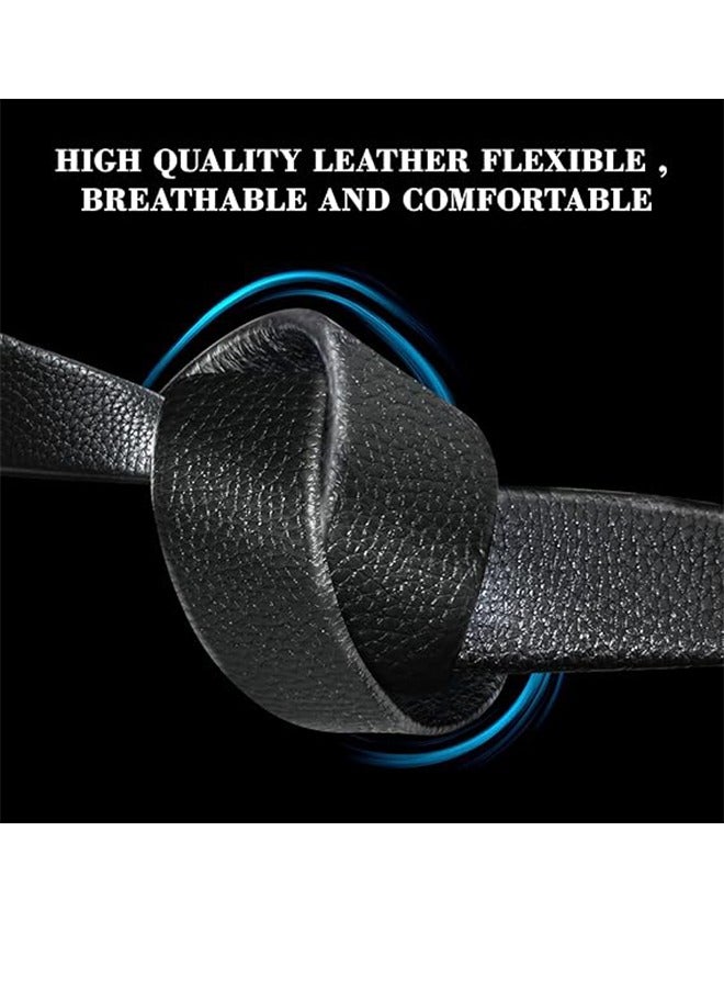 Men's Belts, Men's Ratchet Dress Belts With Automatic Buckle Business Cowhide Trouser Belts - Fits Jeans Casual Wear 120cm - Micro Adjustable Belts For All Occasions - Image 3