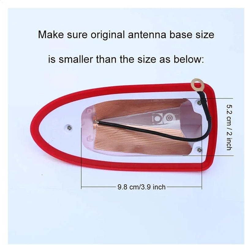 هوائي سيارة على شكل زعنفة سمك القرش مقاوم للماء باللون الأحمر الدامي متوافق مع رينو كليو 1 2 3 4 5 - Image 4