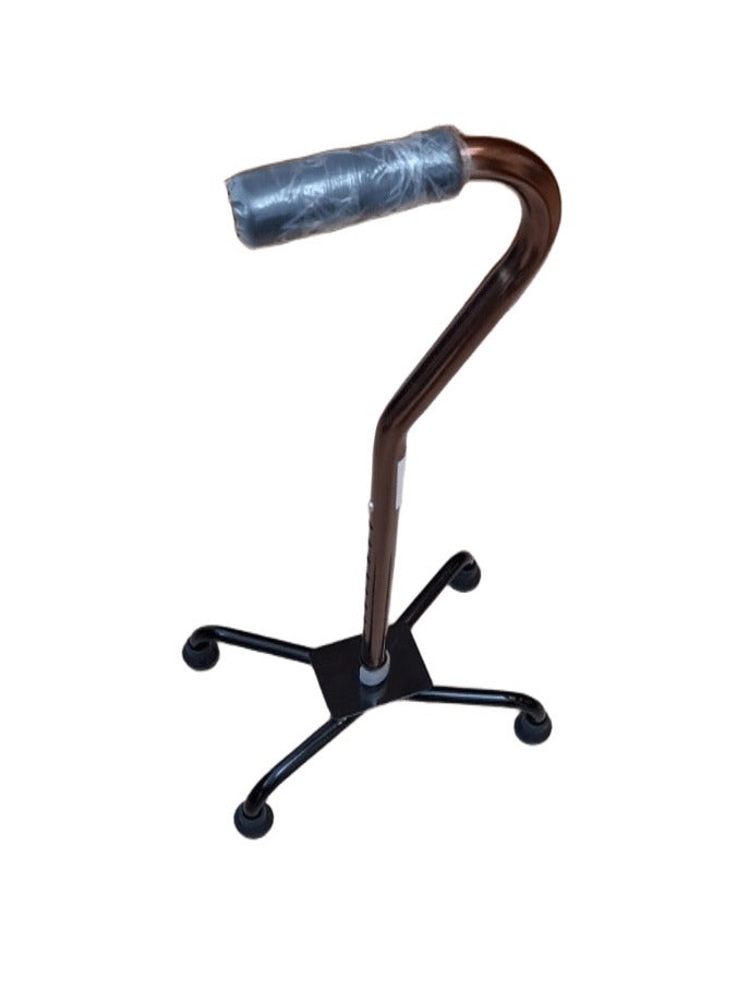 Generic Copper Quad Cane Lengthens and Shortens with Curved Handle for Seniors 