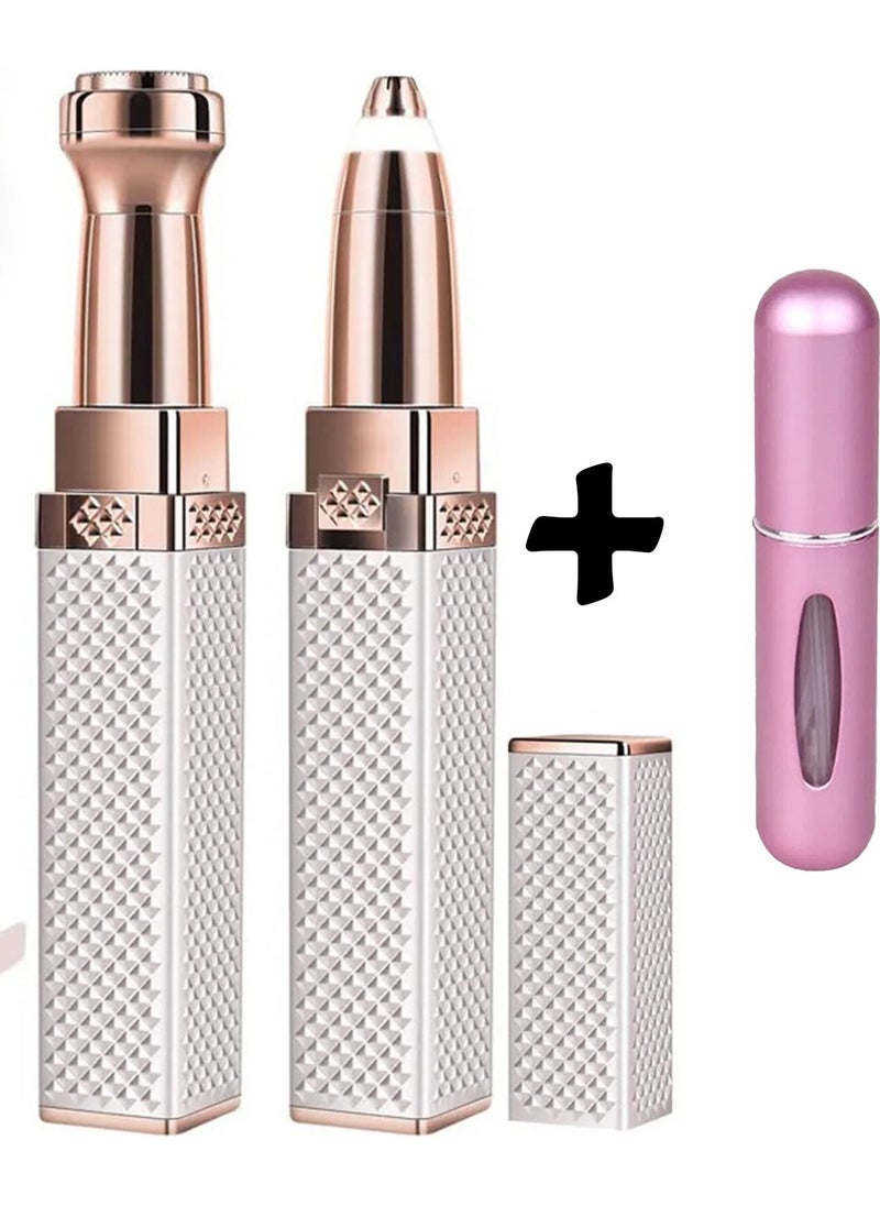 Markafox Luxury 2-Headed Bristle Feather Mustache Eyebrow Plucking Epilator and Mini Perfume Bottle  - Image 1