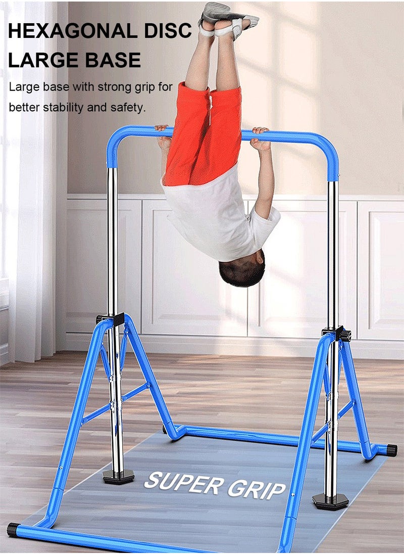 MaBaby - Expandable Gymnastics Bar for Kids - Height Adjustable Junior Training Bar for Home, Folding Gymnastic Horizontal Bars Equipment with lifting rings - Image 1