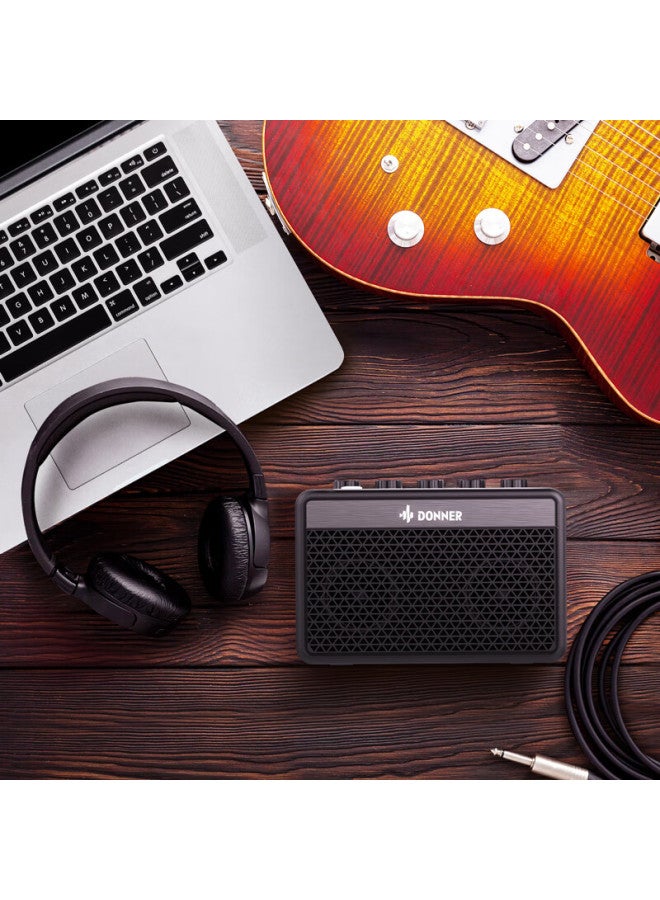 Donner Electric Guitar Amplifier Da10, Small Black Amplifier, Mini Portable Overload Instrument Brand Amplifier - Image 1