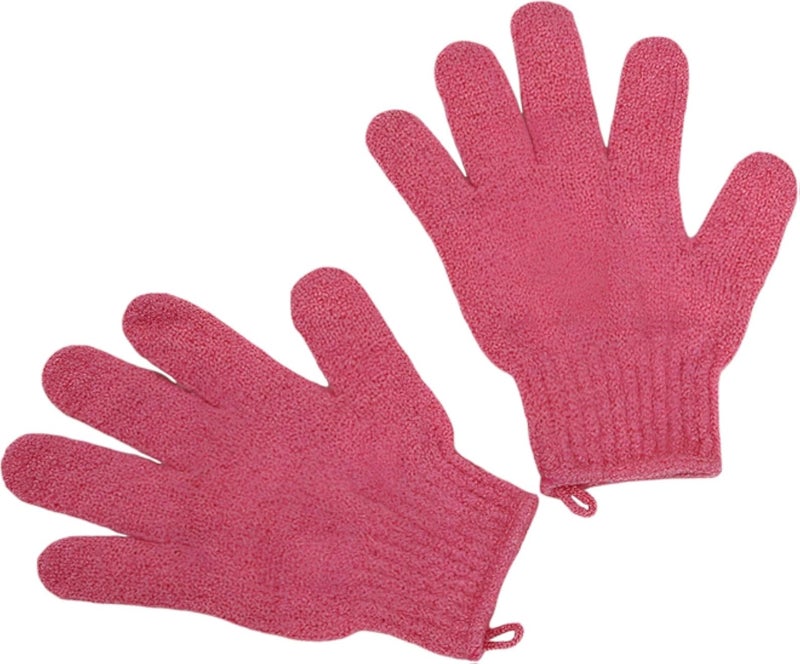 Pack Of 2 Exfoliating Gloves, Wash Gloves, Body Shower Gloves, Massage Exfoliating Gloves For Body And Face With Hooks (Random Color)