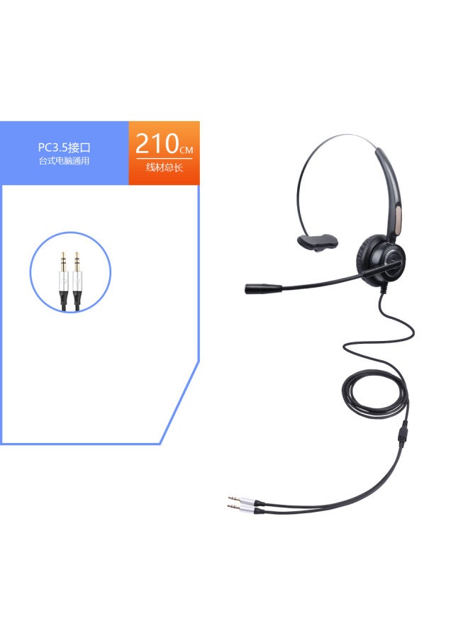 Neutral Head-mounted Traffic Customer Service Computer-type Wired Office Usb Headset Headset Landline Electric Pin Noise Reduction - Image 1