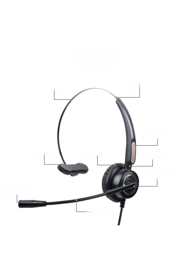 Neutral Head-mounted Traffic Customer Service Computer-type Wired Office Usb Headset Headset Landline Electric Pin Noise Reduction - Image 4