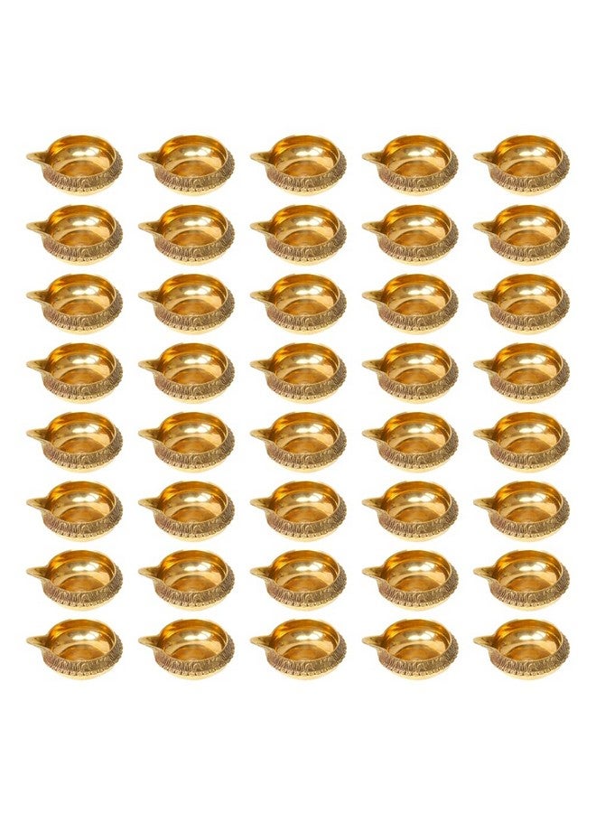 Dokchan Brass Kuber Diyas Oil Lamps for Puja Room Decoration and Diwali Festival (Size 1.5 Inch | Pack 40) - Image 1