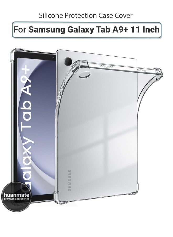 huanmate - Samsung Galaxy Tab A9 Plus 11 Inch Shock Proof Case Cover - Ultra Clear, Durable & Accurate Cut-outs - Clear Silicon Back Cover for Samsung Galaxy Tab A9 Plus 11 Inch - Image 1