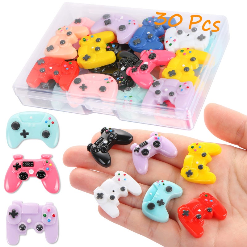 CCOZN 30 Pcs Video Game Controller Decor for Crafts, Flatback Resin Beads Video Game Controller Beads Mini Game Controllers Embellishments for Adults DIY Scrapbooking Supplies - Image 1