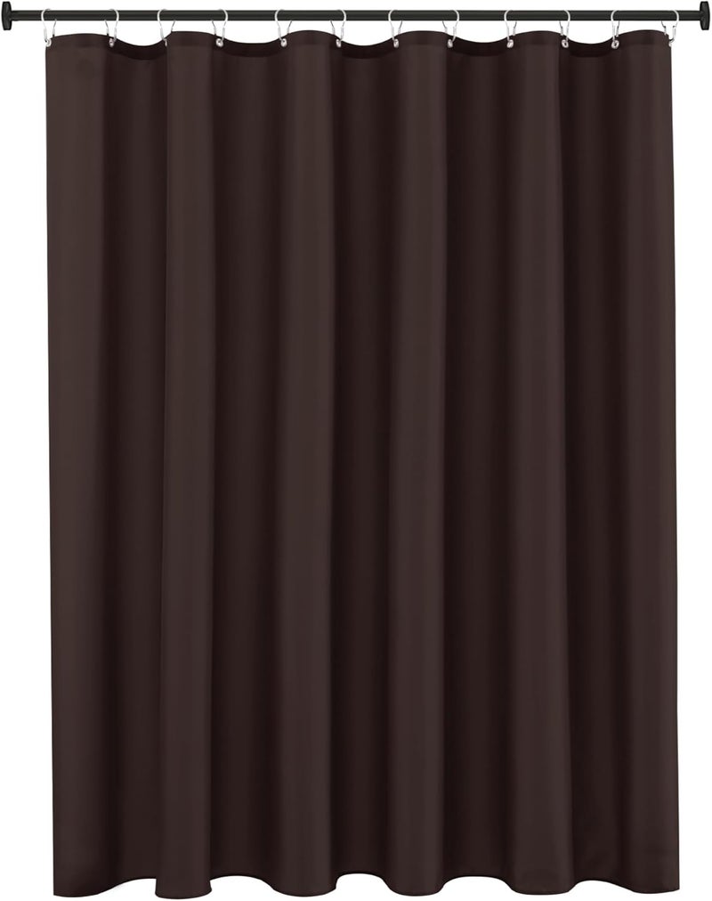 Biscaynebay Quality Fabric Shower Curtain Liner 72" by 72", Brown Water Resistant Bathroom Curtains, Rust Resistant Grommets Top Weighted Bottom Hem Machine Washable - Image 1