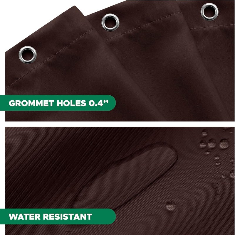 Biscaynebay Quality Fabric Shower Curtain Liner 72" by 72", Brown Water Resistant Bathroom Curtains, Rust Resistant Grommets Top Weighted Bottom Hem Machine Washable - Image 3