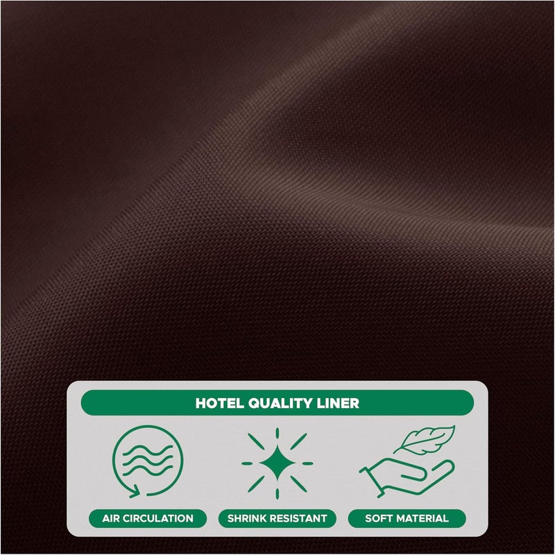 Biscaynebay Quality Fabric Shower Curtain Liner 72" by 72", Brown Water Resistant Bathroom Curtains, Rust Resistant Grommets Top Weighted Bottom Hem Machine Washable - Image 5