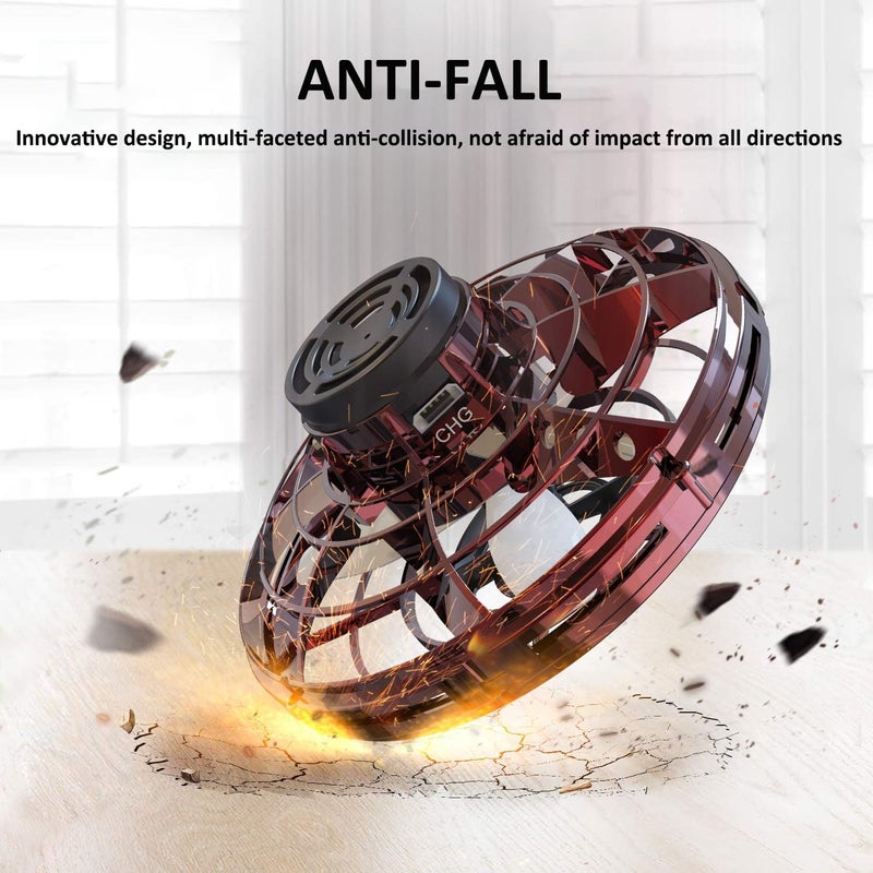 GoolRC Flying Spinner Mini Drone, Fidget Spinner Flying Boomerang Toys Magical Hand Controlled Gyro Flying Drone with LED Light Gifts for Teens Adults Indoor Outdoor - Image 3