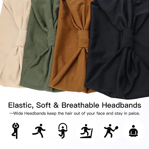 Yeshan Wide Headbands for Women Non Slip Turban Headband, Boho Elastic Headband Sweat Bands Yoga Hair Bands for Women's Hair，Pack of 8 - Image 4