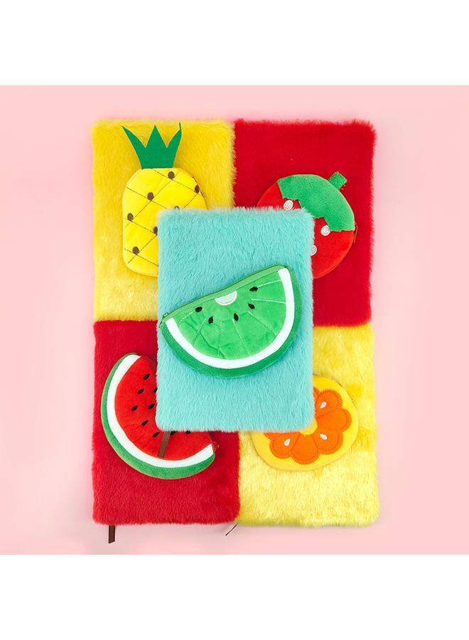 Bluejw Cross-border Fruit Plush Notebook Children's Hand Ledger Pineapple Strawberry Orange Kiwi Diary Notepad - Image 5
