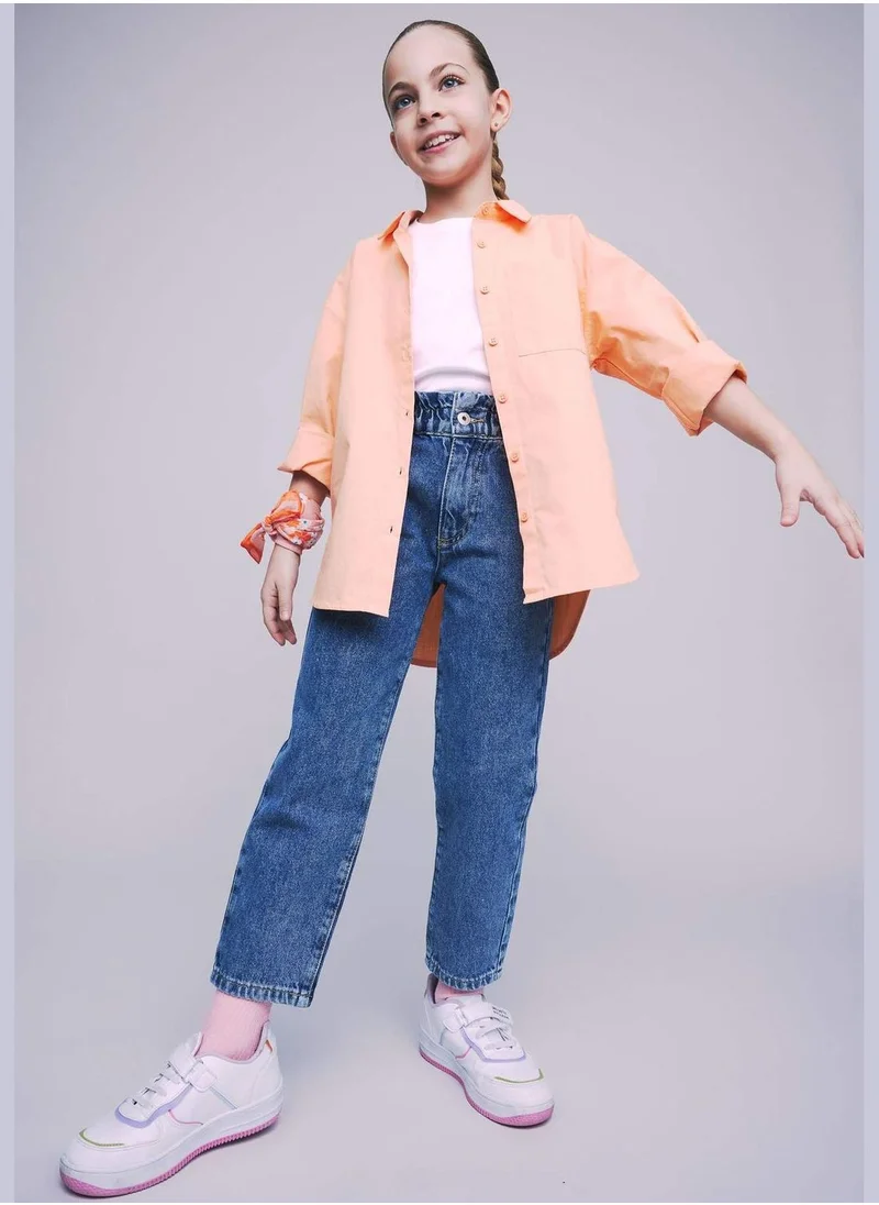 DeFacto Girl Oversize Fit Woven Long Sleeve Shirt