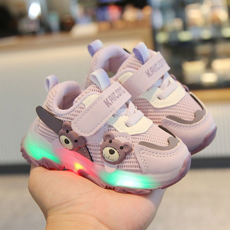 Spring and Autumn 0-1-3 Years Old sneaker Men's and Women's Breathable Mesh Shoes Toddler Infant Soft Bottom Non-slip Lighting - Image 3