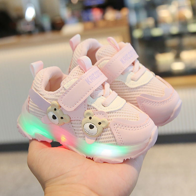 Spring and Autumn 0-1-3 Years Old sneaker Men's and Women's Breathable Mesh Shoes Toddler Infant Soft Bottom Non-slip Lighting - Image 4