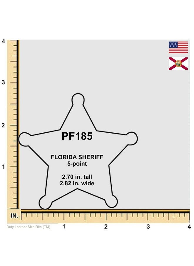 Perfect Fit Shield Wallets - Florida Sheriff Fivepoint Star Badge Holder (Black Cutout Pf185 2.7 Inches Tall) - Image 1