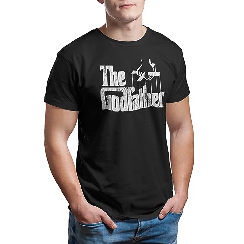 American Classics Godfather The Movie Distress Copy Adult T-Shirt Tee Black - Image 1