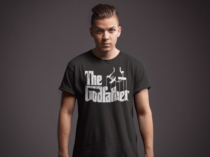 American Classics Godfather The Movie Distress Copy Adult T-Shirt Tee Black - Image 3