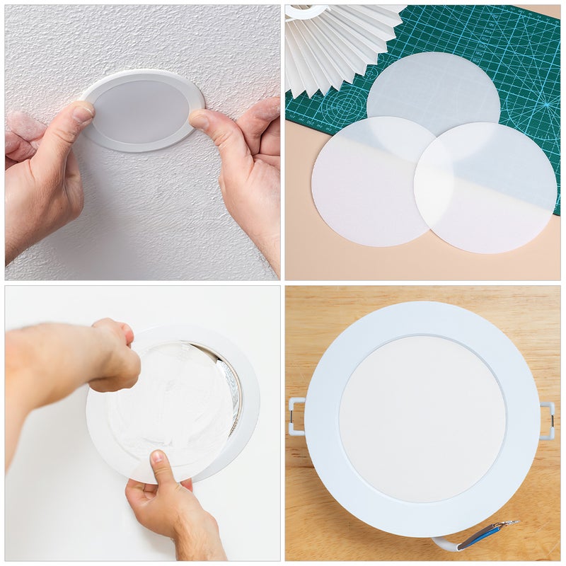 6pcs Lampshade Diffuser Round Diffuser for Drum Lampshades Pendants Light Pendants Light DIY Light Shield White 99MM - Image 3