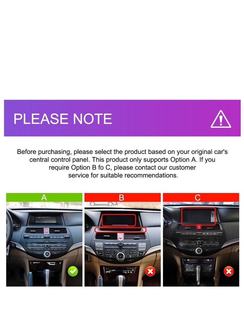 4G 64G 8 Core Android Car Stereo for Honda Accord 8th 2008-2013,Wireless Carplay Android Auto Car Radio,10.1’’ IPS Touch Screen Head Unit WiFi GPS Navigation Mirror Link RDS FM Bluetooth Rear Camera