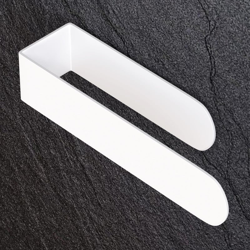 HUFEEOH Adhesive Hand Towel Holder  Kitchen Towel Holder Towel Bars Wall Mounted  Stainless Steel Bath Towel Holder for Bathroom Hotel Kitchen (8 inch  White) - Image 1