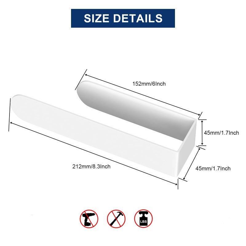 HUFEEOH Adhesive Hand Towel Holder  Kitchen Towel Holder Towel Bars Wall Mounted  Stainless Steel Bath Towel Holder for Bathroom Hotel Kitchen (8 inch  White) - Image 4