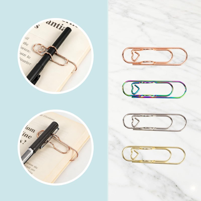 Kaileen Pen Holder Clip, Metal Pen Holder Clips for Notebook - 8 Pcs Colorful Paper Clip Pen Holder Planner Accessories, 4 Color Available (Only for Pens with a Thickness of Less Than 0.5 Inches) - Image 4