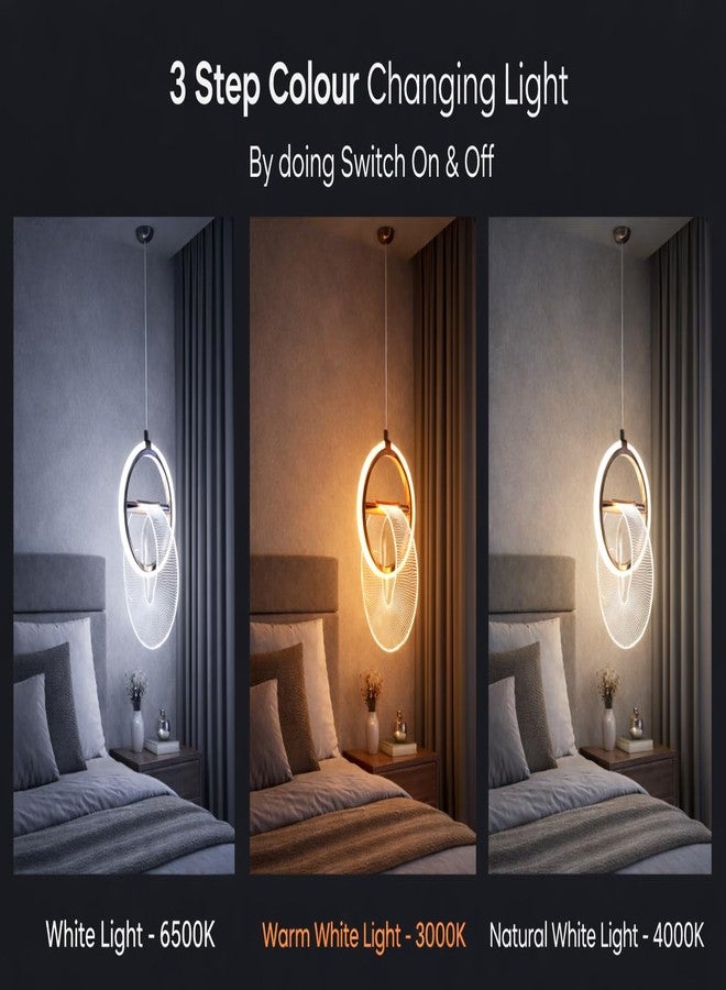 FILLISKA® 3 in1 Colour Changing LED Luxurious Hanging/Pendant Light (FrenchGold-MX8111) - Image 3
