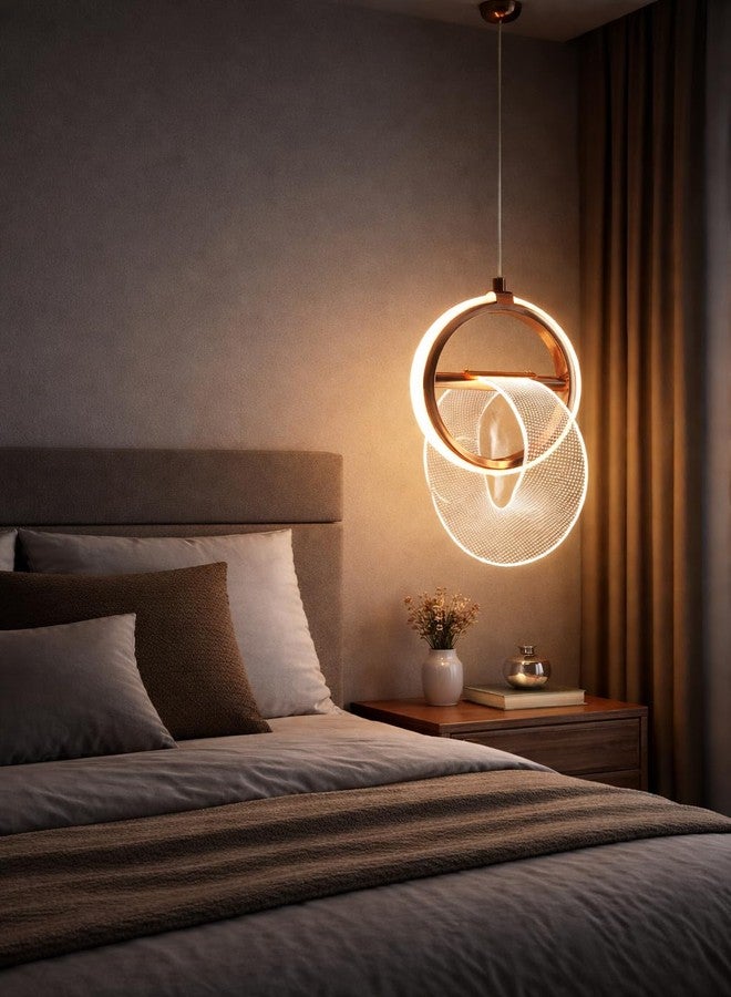FILLISKA® 3 in1 Colour Changing LED Luxurious Hanging/Pendant Light (FrenchGold-MX8111) - Image 1