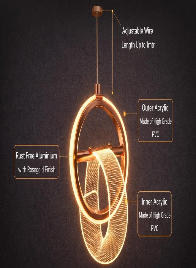 FILLISKA® 3 in1 Colour Changing LED Luxurious Hanging/Pendant Light (FrenchGold-MX8111) - Image 4