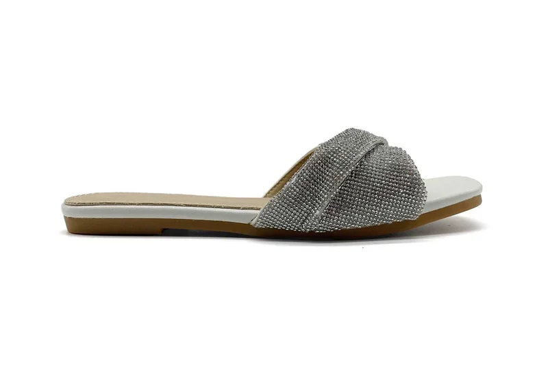 كابلي Girls embellished netted slide sandals