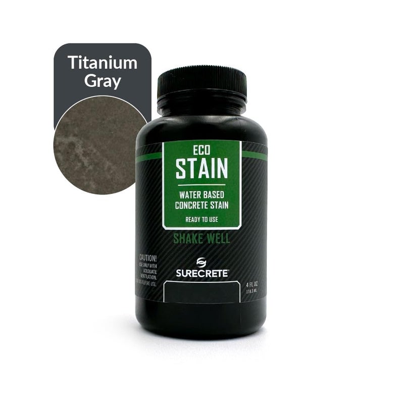 Surecrete Eco Stain Water-Based Stain for Concrete - 4 oz Tester - Titanium Gray - Image 2