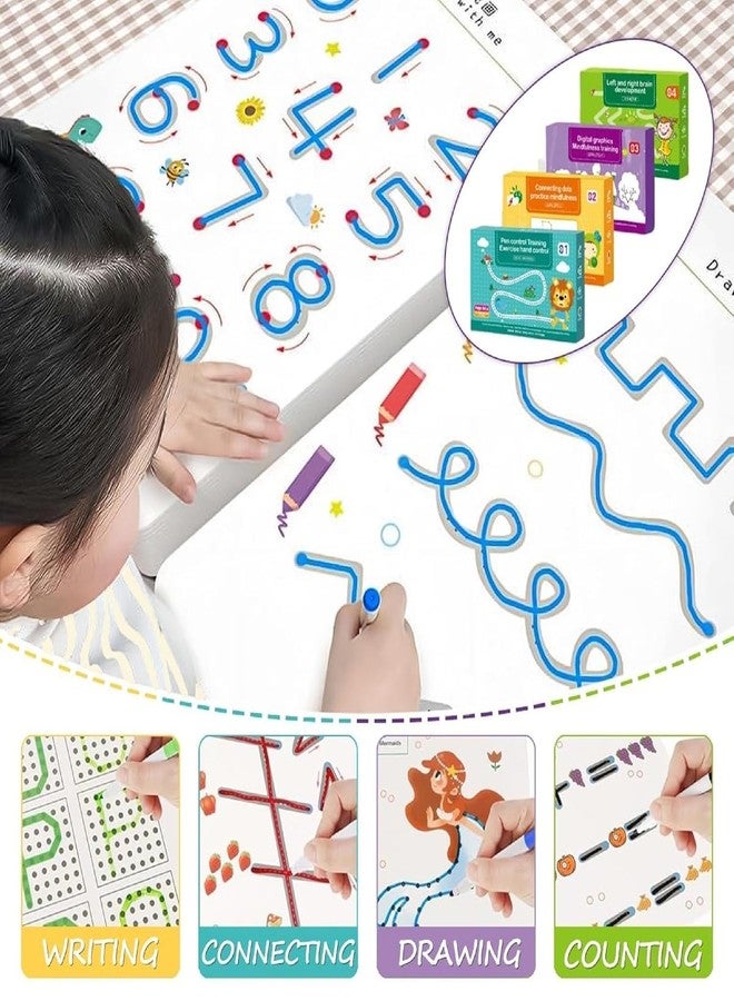 Dkriva® Preschool Educational Tracing Workbook for Kids Letter Tracing Number Practice Handwriting Pen Control Fine Motor Skill Development Reusable Learning Book-Pen Control Training - Image 3