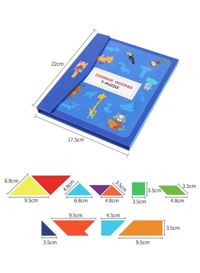 Baybee Magnetic Wooden Tangram Puzzle Book Game for Kids, Educational and Early Development Tangram, Magnetic Block Book with 3D Puzzle Game STEM Education - Image 5