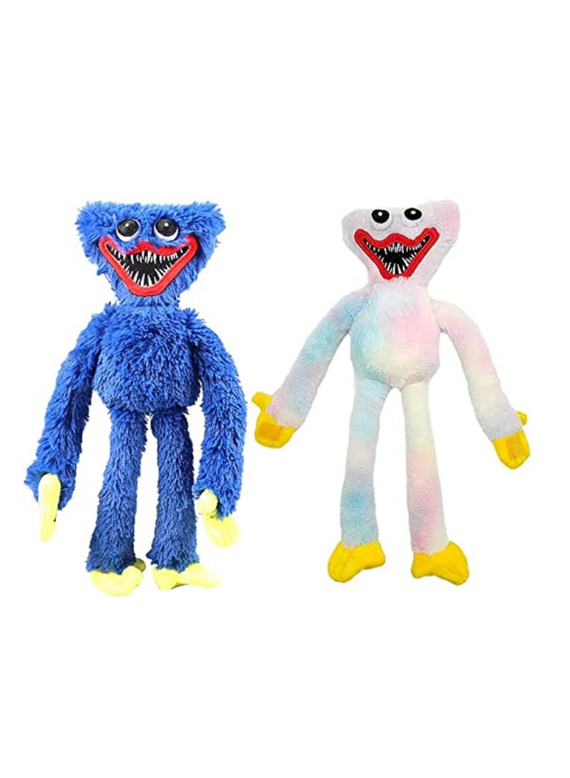 2-piece Huggy Wuggy Poppy Playtime Soft Toy Plush Soft Animal Toy  Blue/White-40cm - Image 1