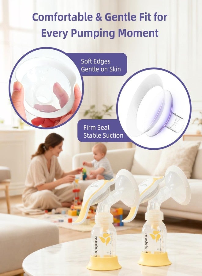 KAIYIV 2 Pack 17mm Pump Flanges for Medela, Soft Flexible Rim, Compatible with Medela Pump in Style, Sonata, Freestyle, Symphony, Maxflow, Lansinoh Signature Pro and PersonalFit Connectors - Image 5