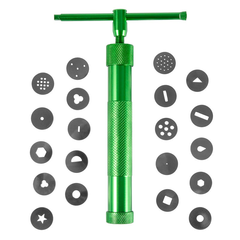 Stainless Steel Clay Extruder Sugar Paste Extruder Cake Fondant Decorating Tool Set Ceramics Pottery Clay Extruders Mixers Presses Green