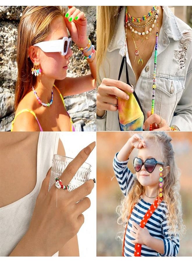 fashionhome 300 Clay Beads for Bracelet Making Kit Mix Polymer Acrylic Jewelry Making Beads Kit Sets for Bracelet Necklace Earring Handmade Household Crafts 17x10x2.2 cm  - Image 5