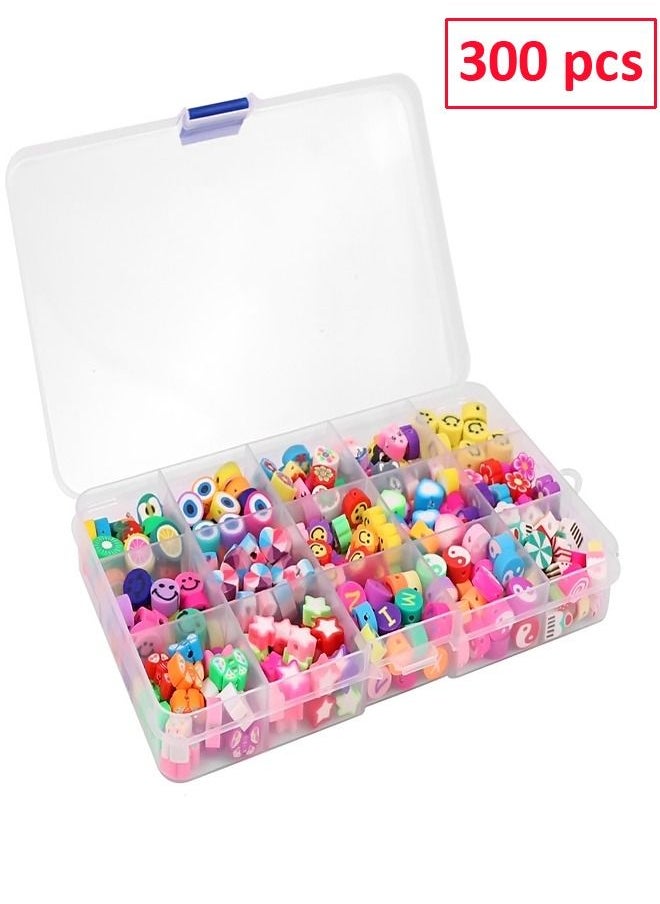fashionhome 300 Clay Beads for Bracelet Making Kit Mix Polymer Acrylic Jewelry Making Beads Kit Sets for Bracelet Necklace Earring Handmade Household Crafts 17x10x2.2 cm  - Image 2