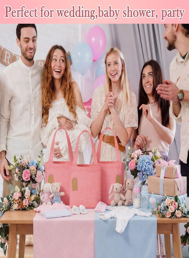 Aliceset حقائب هدايا صغيرة من الخيش من أليسيت بمقابض، حقائب حمل قابلة لإعادة الاستخدام من الخيش مع بطاقات، حقائب صغيرة لحفلات الزفاف، حقائب ترحيبية لوصيفات العروس، حقائب من الجوت بكميات كبيرة لمستلزمات الحفلات والأعمال اليدوية (8 × 8 × 3.2 بوصة، وردي، 24 قطعة) - Image 5