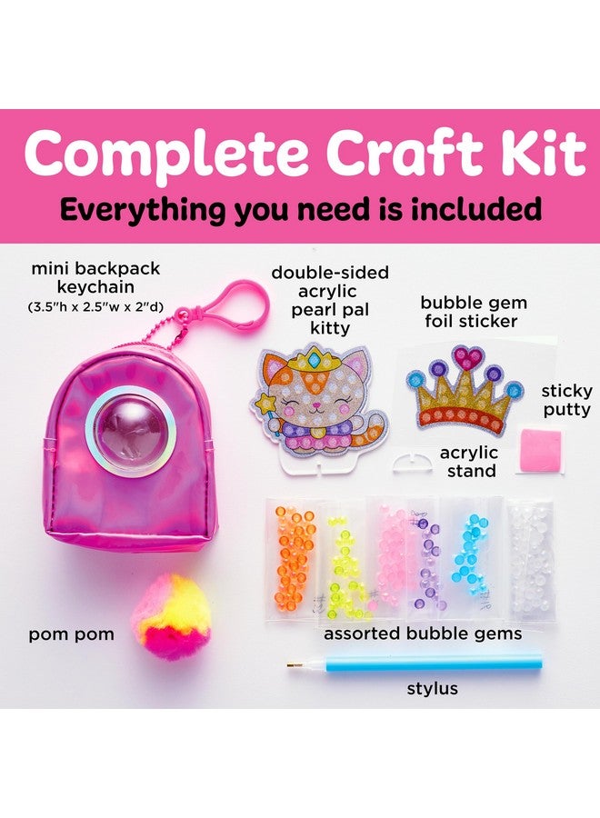Creativity for Kids Bubble Gems Backpack Keychain: Kitty Princess, Diamond Painting Kits for Kids, Arts and Crafts for Kids, Craft Kits and Princess Toys for Girls, Crafts for Girls 6-8+ - Image 3