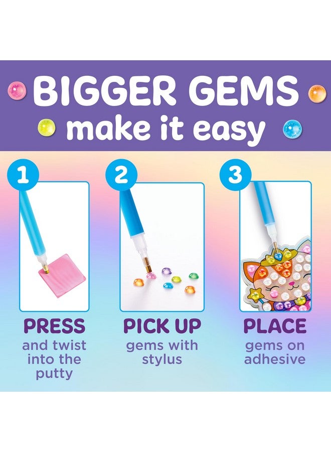 Creativity for Kids Bubble Gems Backpack Keychain: Kitty Princess, Diamond Painting Kits for Kids, Arts and Crafts for Kids, Craft Kits and Princess Toys for Girls, Crafts for Girls 6-8+ - Image 4
