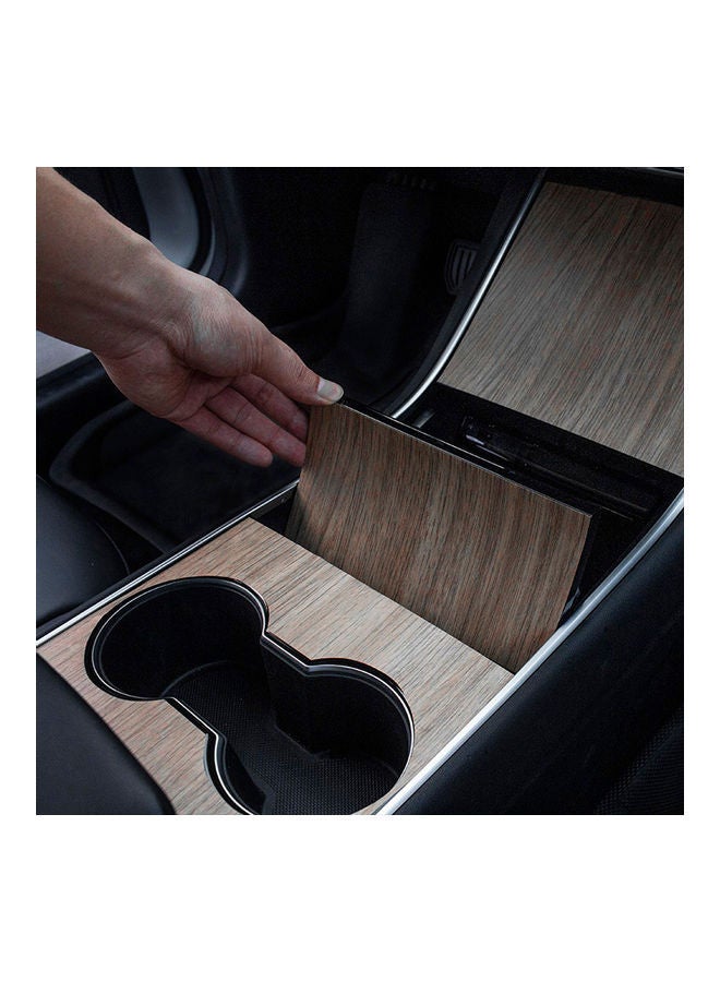 NIBEMINENT Control Protective Film Anti Scratch Carbon Fiber Wood Grain Sticker Compatible With Model3 - Image 5